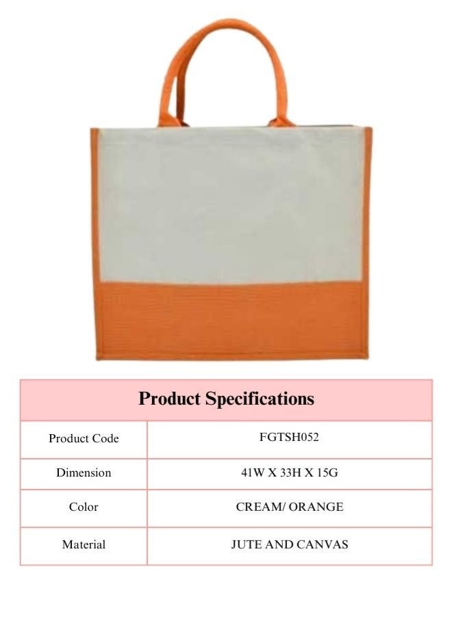 Fatio Set of 10 Jute Bags with Cream Canvas – Eco-Friendly Reusable Tote Bags - Image 4